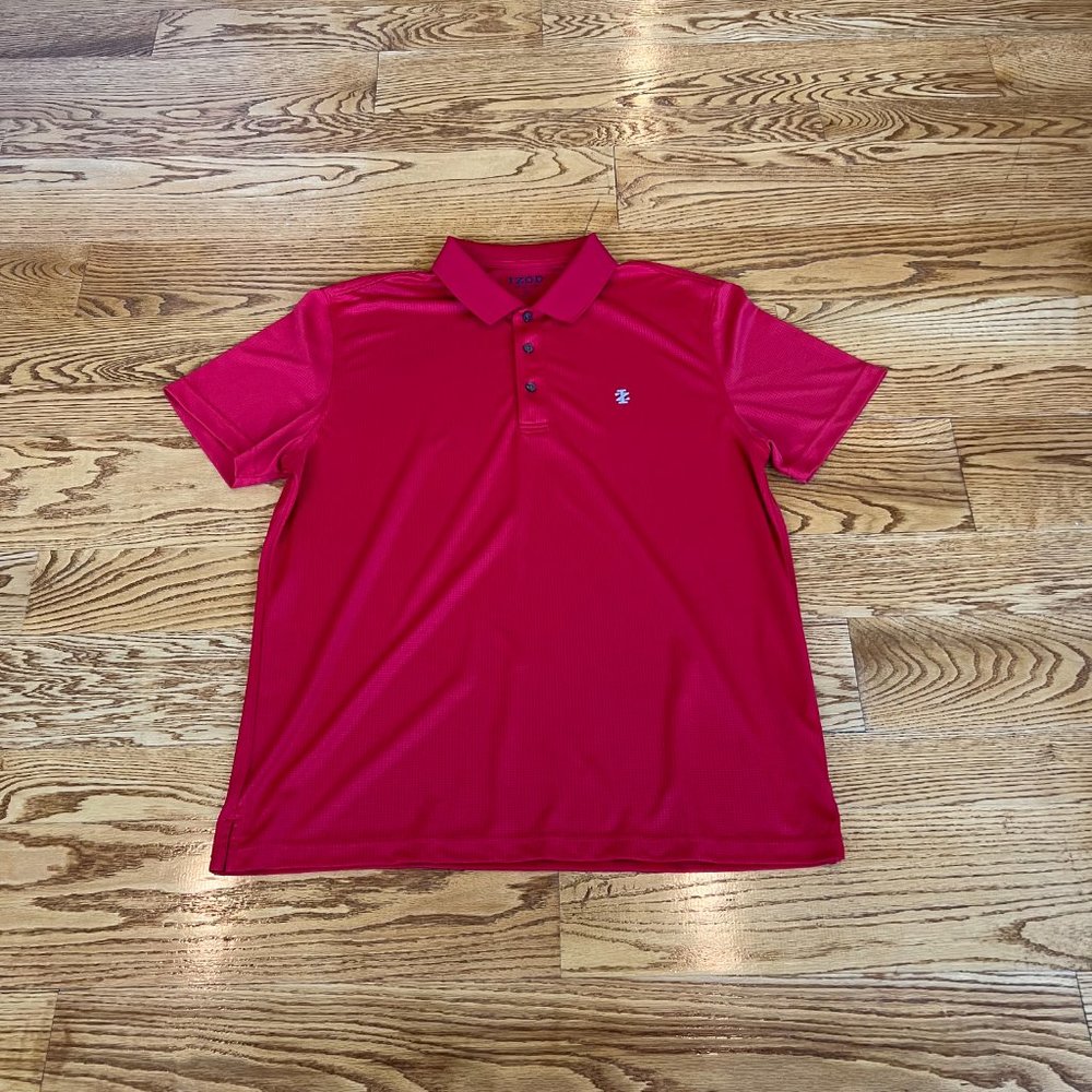 Izod Golf Mens Golf Polo Short Sleeve Red Shirt Size XL Great Condition